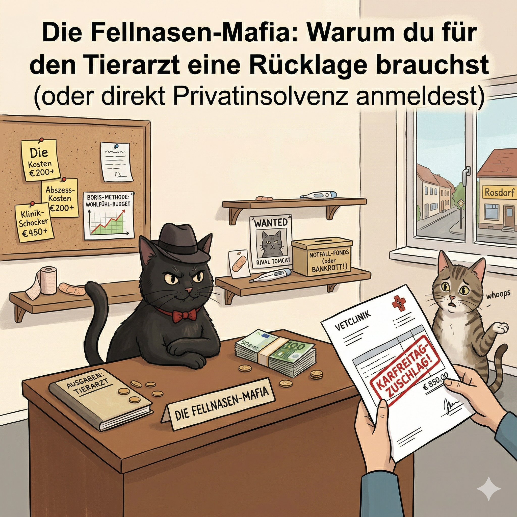 Geld sparen beim Tierarzt - 5 Hebel Wohlfühl-Budget gegen Fellnasen-Mafia